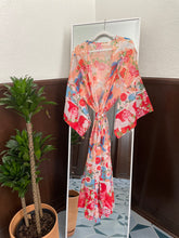 Load image into Gallery viewer, Sheer Red Floral Kimono
