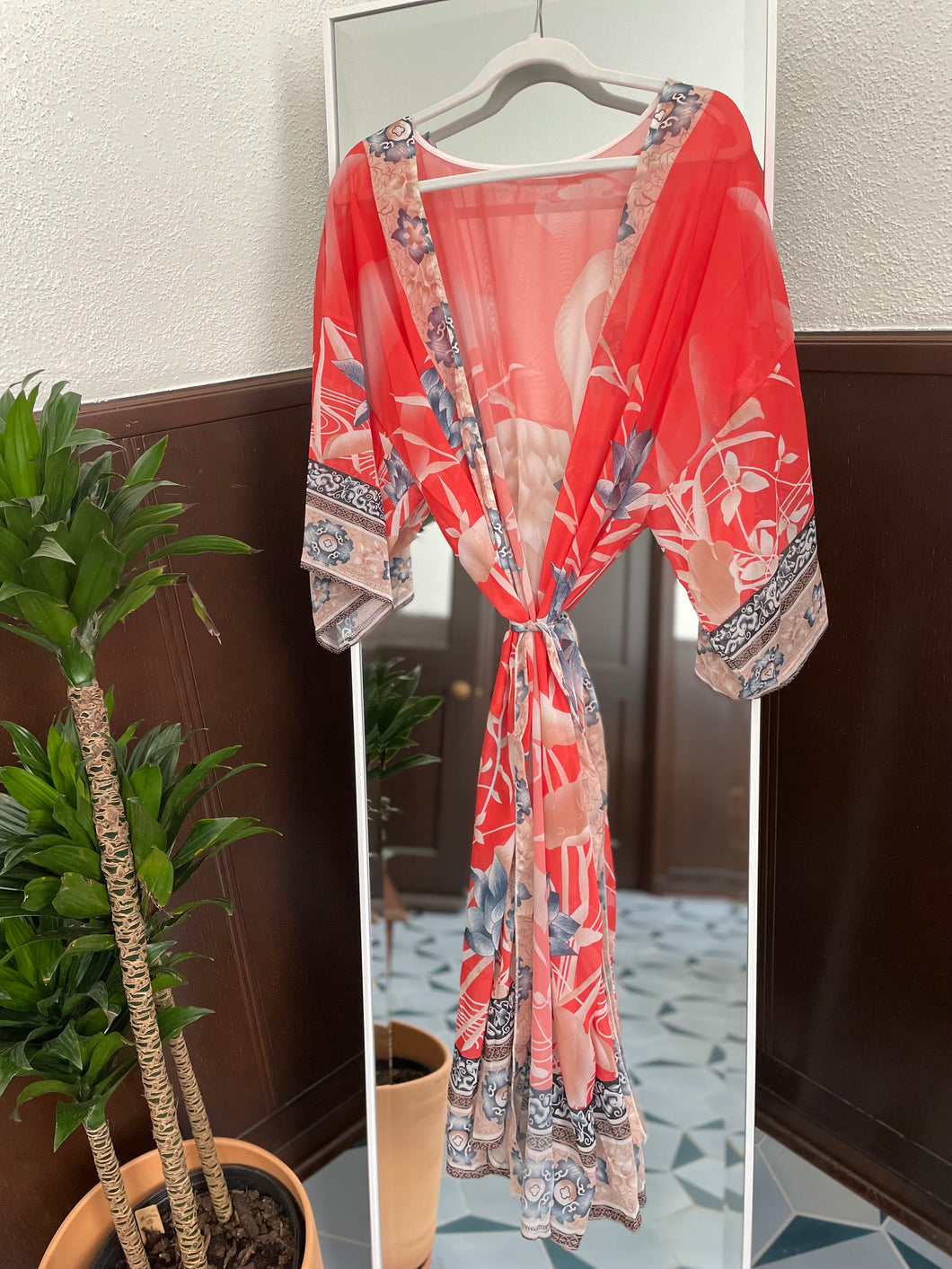 Sheer Red Kimono