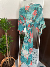 Load image into Gallery viewer, Sheer Tourquoise Kimono Robe
